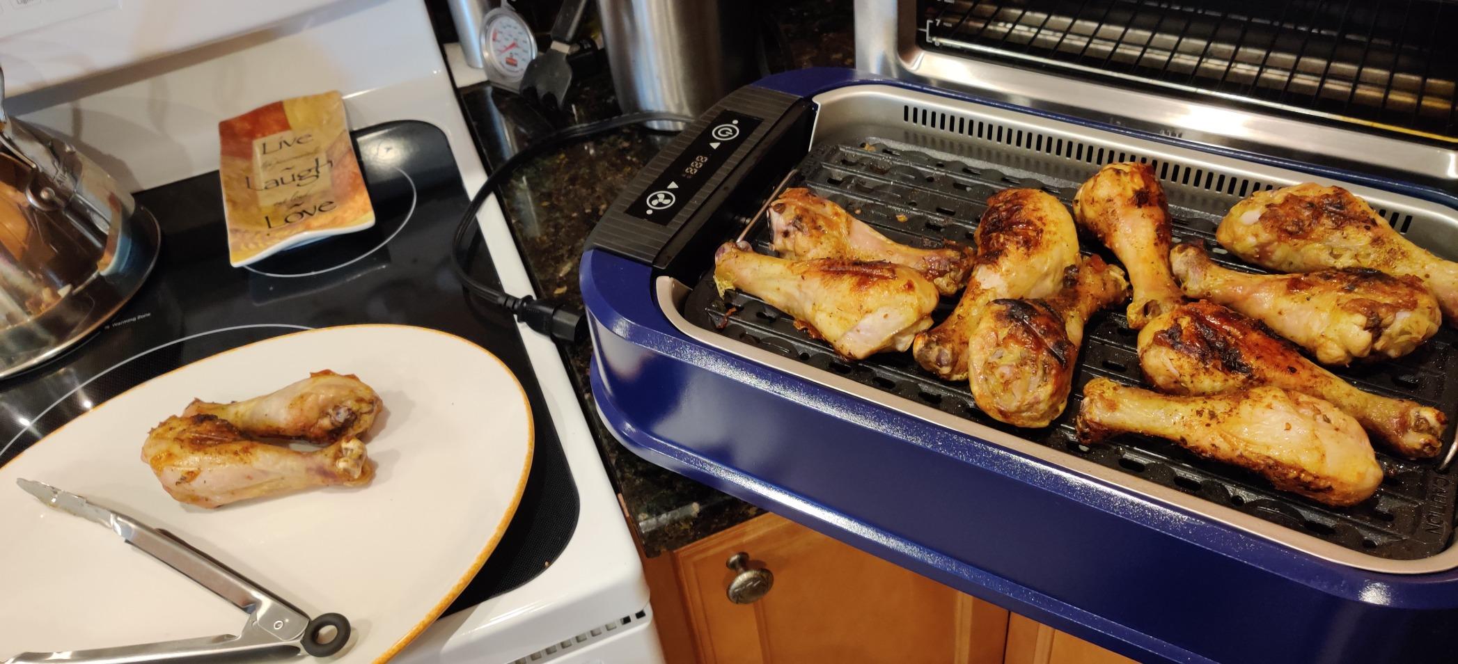 Indoor Grill CUSIMAX Electric Smokeless Grill Portable Korean BBQ, Blue customer photo 1