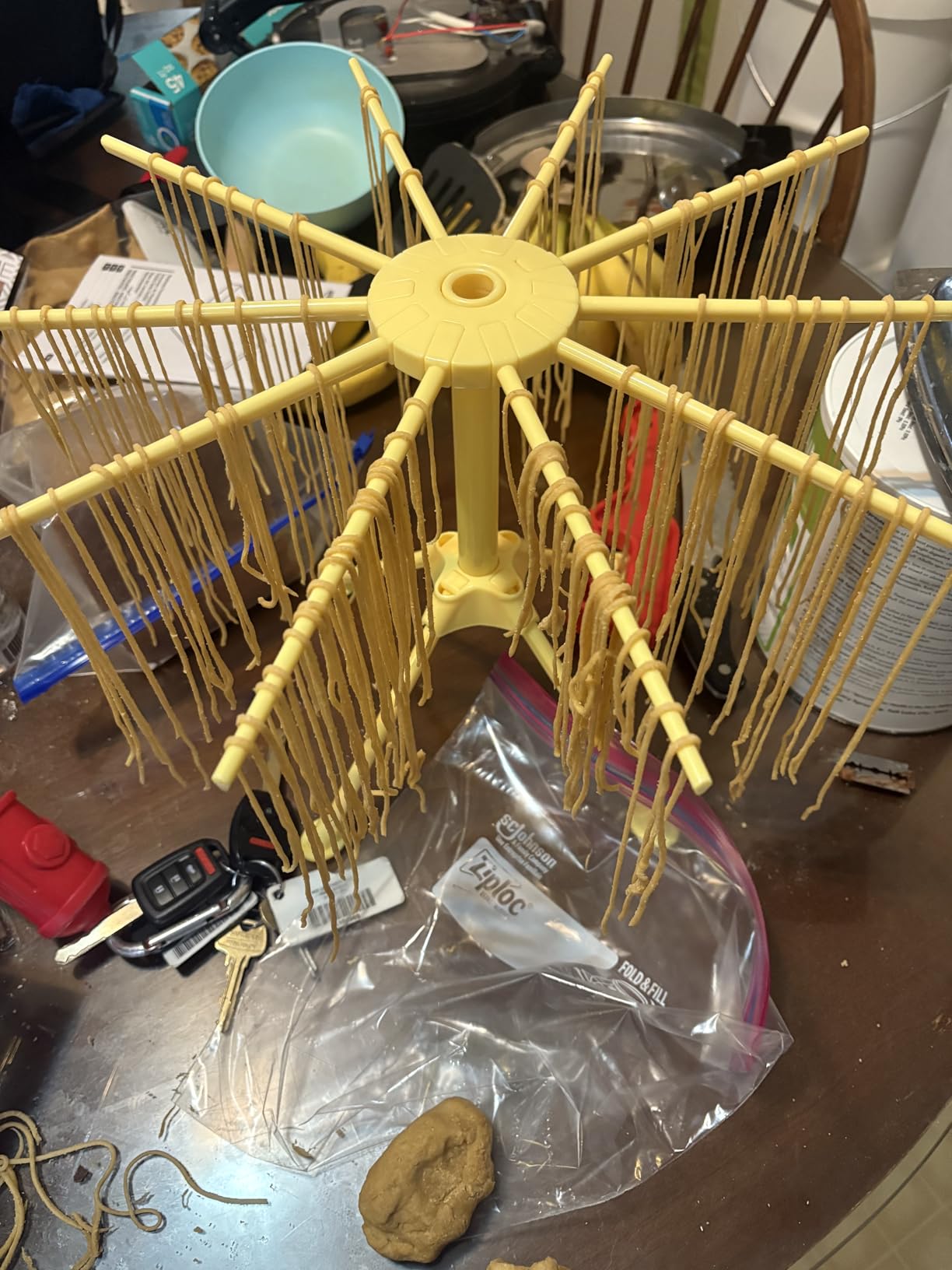 Manual Pasta Maker with Dryer - Multi-Pasta Stainless Steel Italian Flat Dough Machine with Adjustable Setting, Sharp Cutter, and Hand Crank - Fresh Homemade Noodles, Spaghetti, Lasagne | By VeoHome… customer photo 2