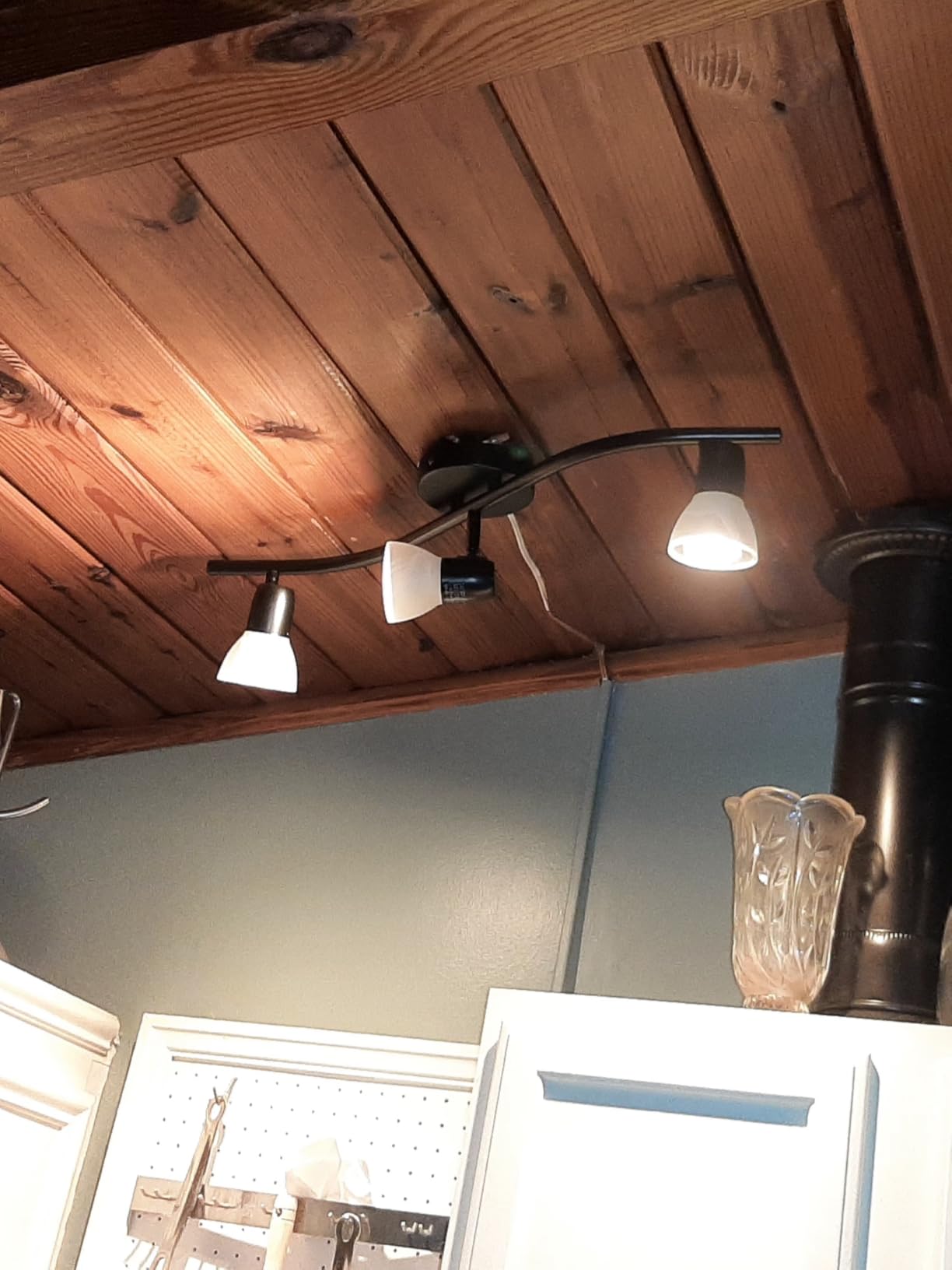 XiNBEi Lighting 4 Light Black Curved Track Lights Ceiling for Bathroom customer photo 1