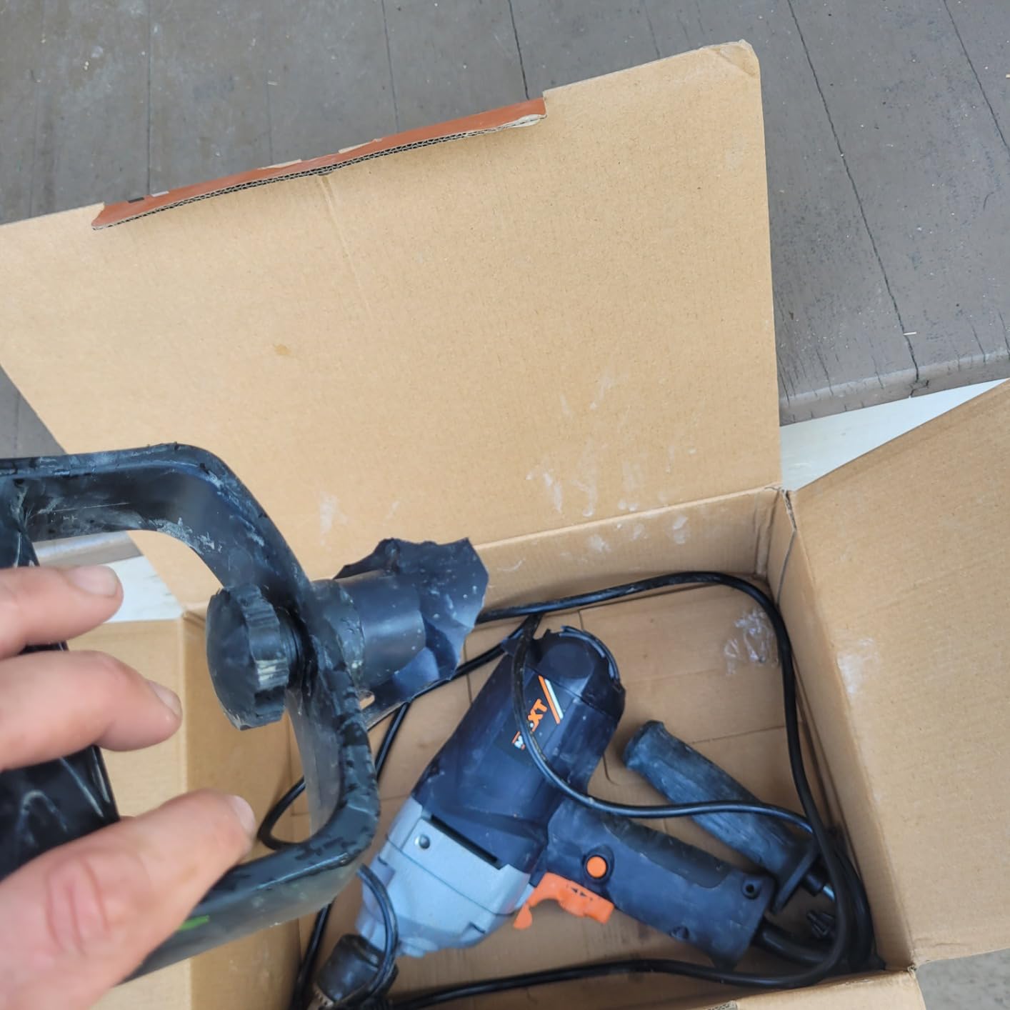 MAXXT Drill Mixer Set with Spade Handle 1/2 inch Electric Corded Mixing Drill Machine 9A Motor Concrete Mud Mixer customer photo 1