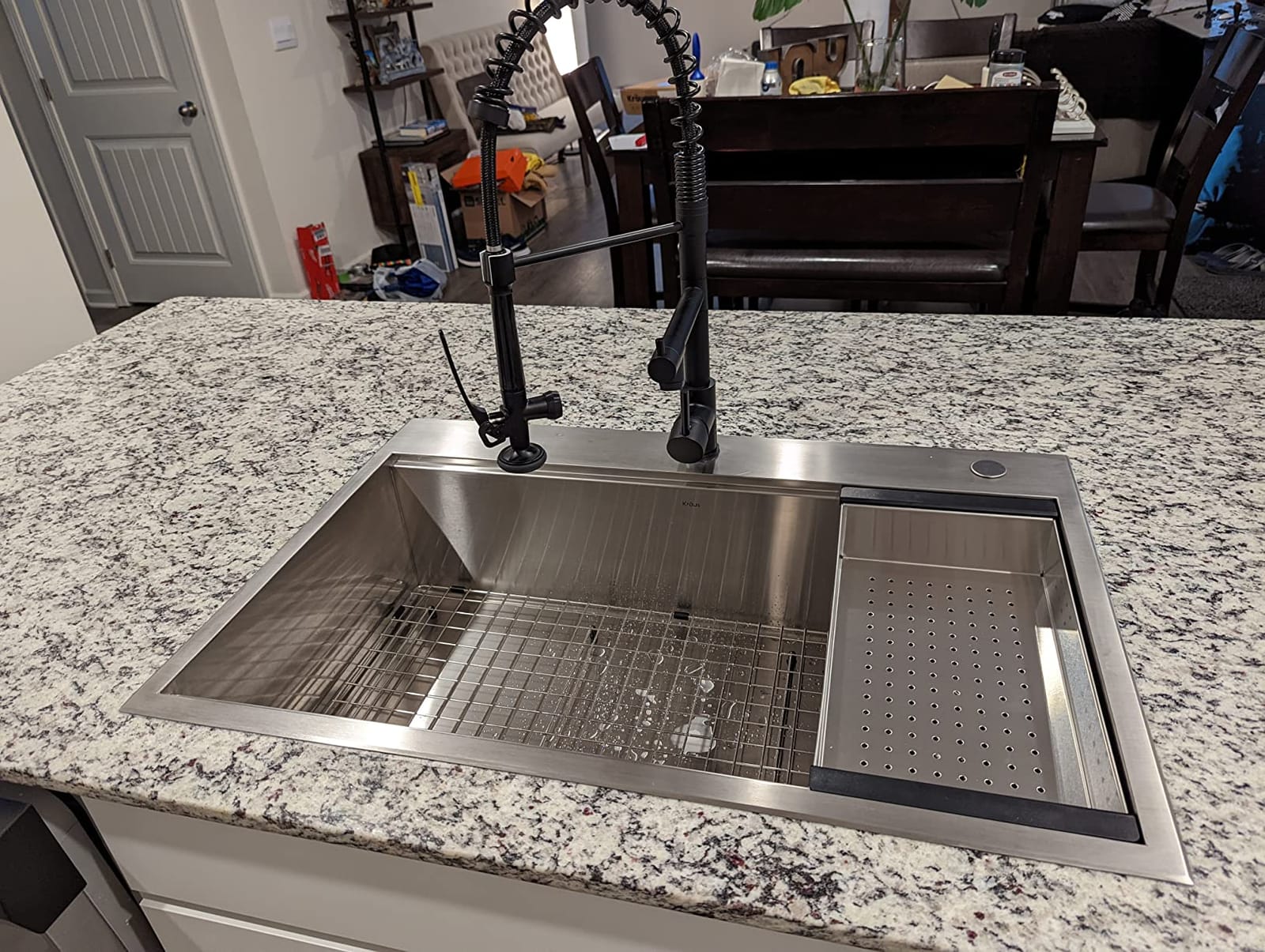 KRAUS KWT310-33/18 Kore Workstation 33-inch Drop-In 18 Gauge Single Bowl Stainless Steel Kitchen Sink with Integrated Ledge and Accessories customer photo 2