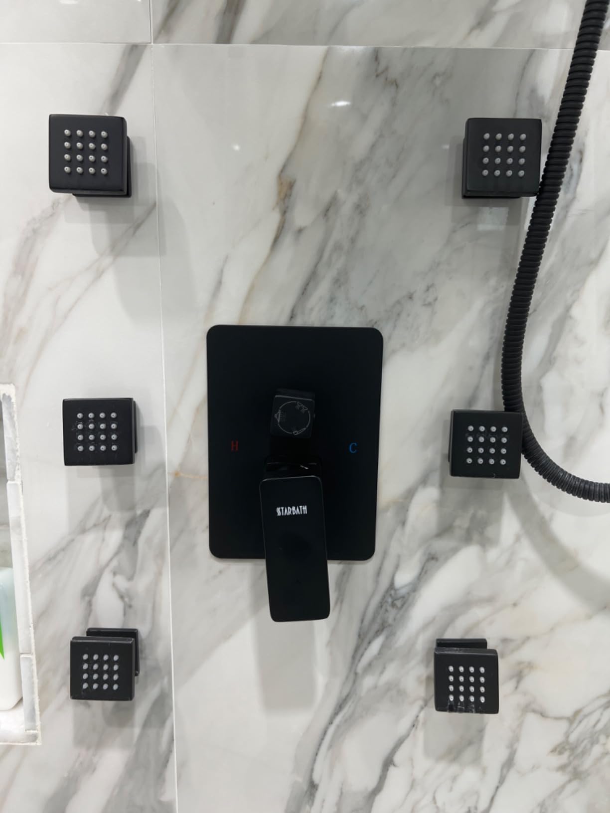 Matte Black Shower System with Body Jets, STARBATH 12 Inch Rainfall Shower and Handheld Spray, Wall Mounted Full Body Shower System Rough-in Mixer Pressure Balance Valve Shower Faucet Set Complete customer photo 2