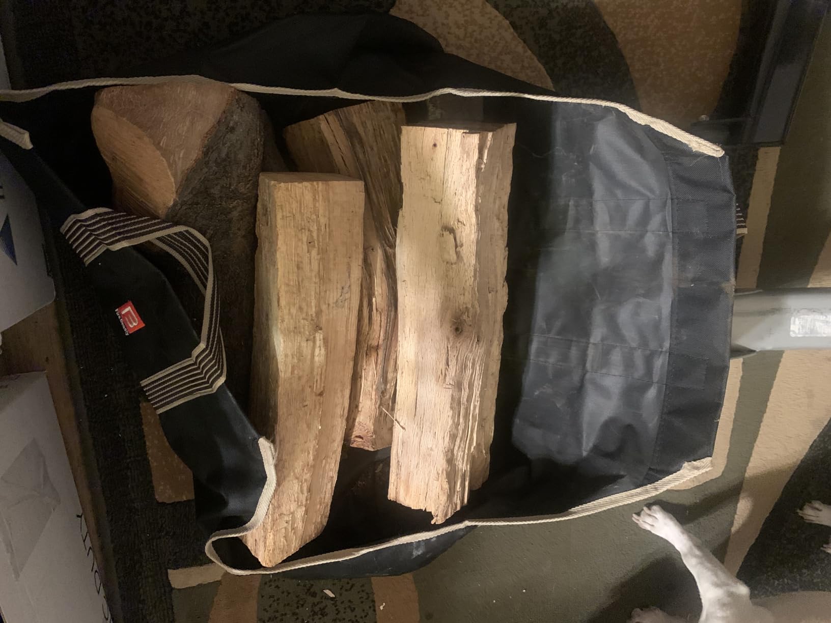 Fire Beauty Canvas Log Tote, Firewood Carrier Wood Tote Bag Log Carrier customer photo 2