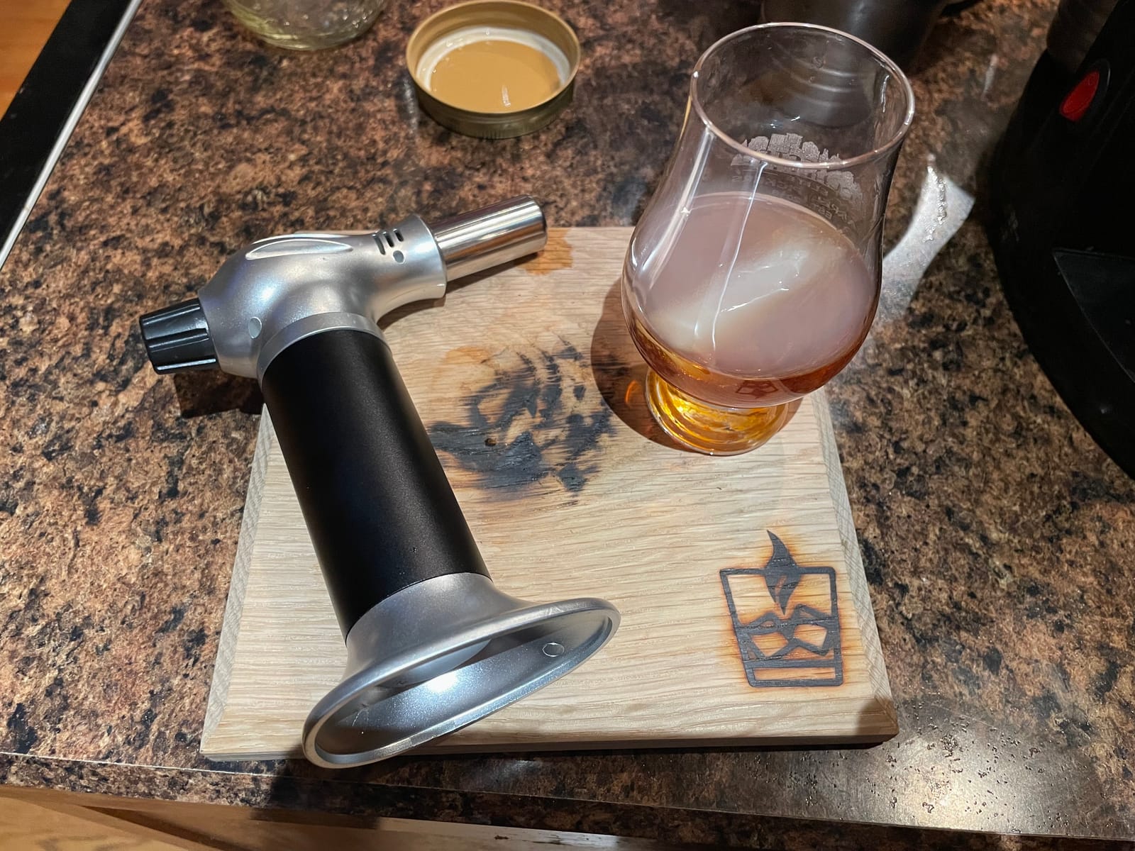Cocktail Smoker Kit with Torch for Smoking Bourbon Whiskey Cocktails 7 Piece Old Fashioned Smoker Kit with Carrying Case Includes a Handcrafted White Oak Smoking Board with 3 Different Wood Chips customer photo 1