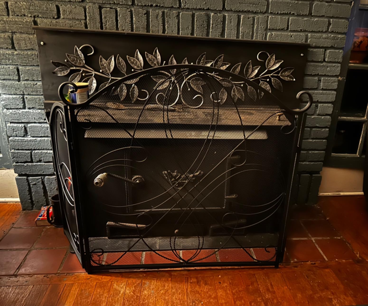 Best Choice Products 3-Panel 55x33in Solid Wrought Iron See-Through Metal Fireplace Screen, Spark Guard Safety Protector w/Decorative Scroll - Pewter customer photo 2