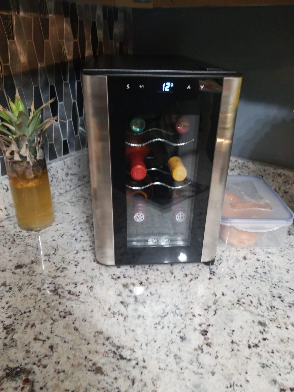 Wine Enthusiast 6-Bottle Countertop Wine Cooler – Compact Mini Wine Cooler for Kitchen or Bedroom with 3 Shelves, Energy-Efficient Cooling, Adjustable Digital Temperature Control customer photo 1