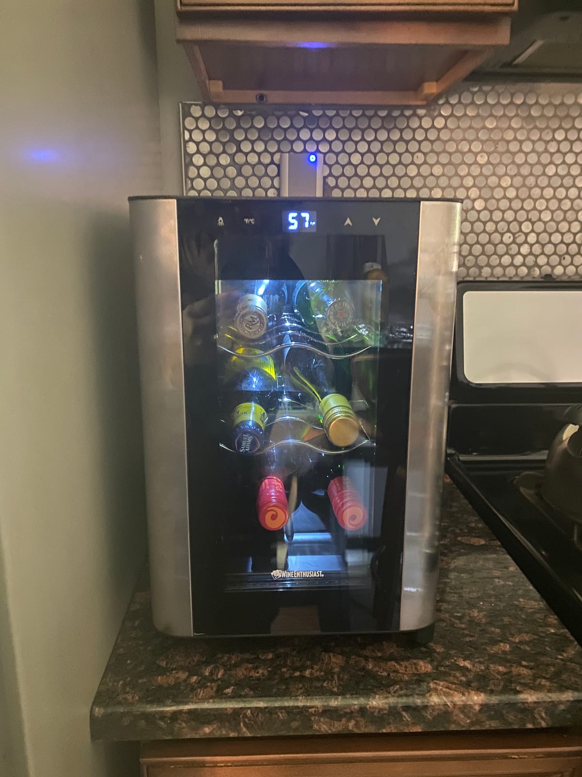 Wine Enthusiast 6-Bottle Countertop Wine Cooler – Compact Mini Wine Cooler for Kitchen or Bedroom with 3 Shelves, Energy-Efficient Cooling, Adjustable Digital Temperature Control customer photo 2