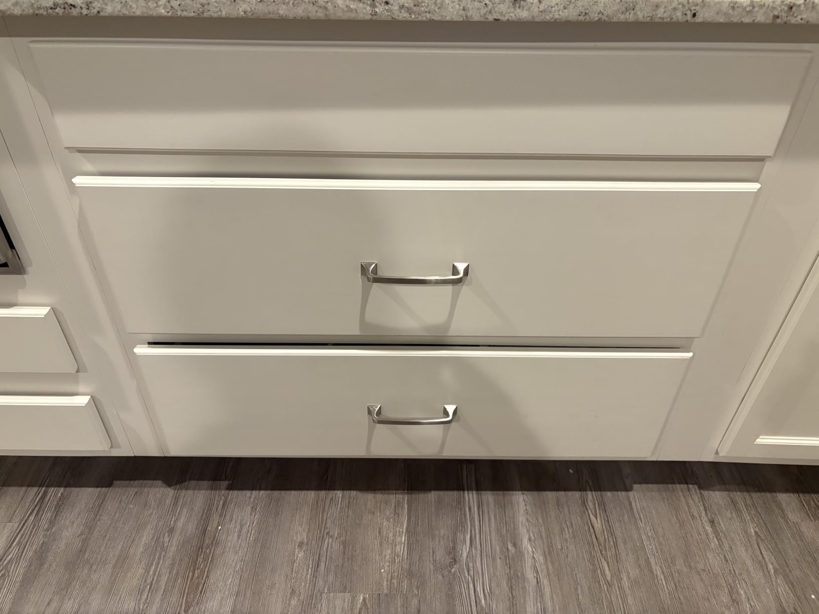 Amerdeco 10 Pack Kitchen Cabinet Handles Brushed Satin Nickel Cabinet Pulls 3.75 Inch(96mm) Hole Center Cabinet Hardware for Bathroom Drawer Pulls Dresser Pulls ZH0002 customer photo 2