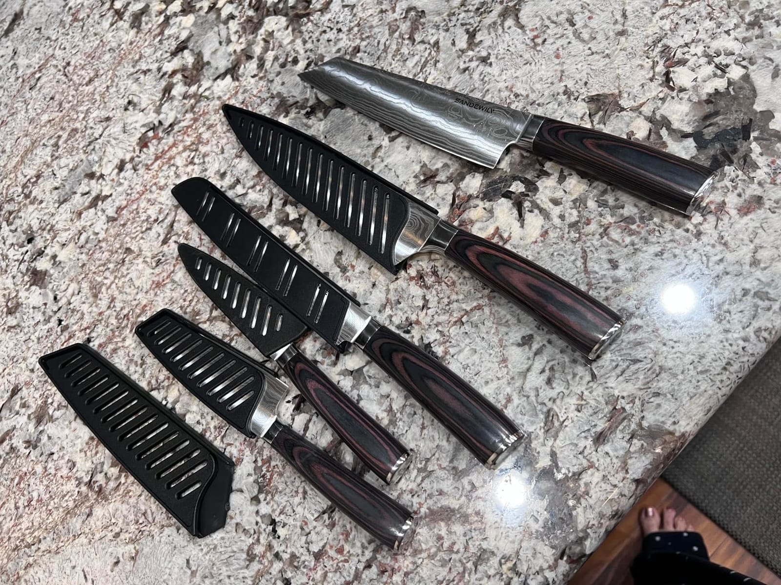 Japanese Knife Set, 3 Piece Kitchen Knives with Sheaths customer photo 1
