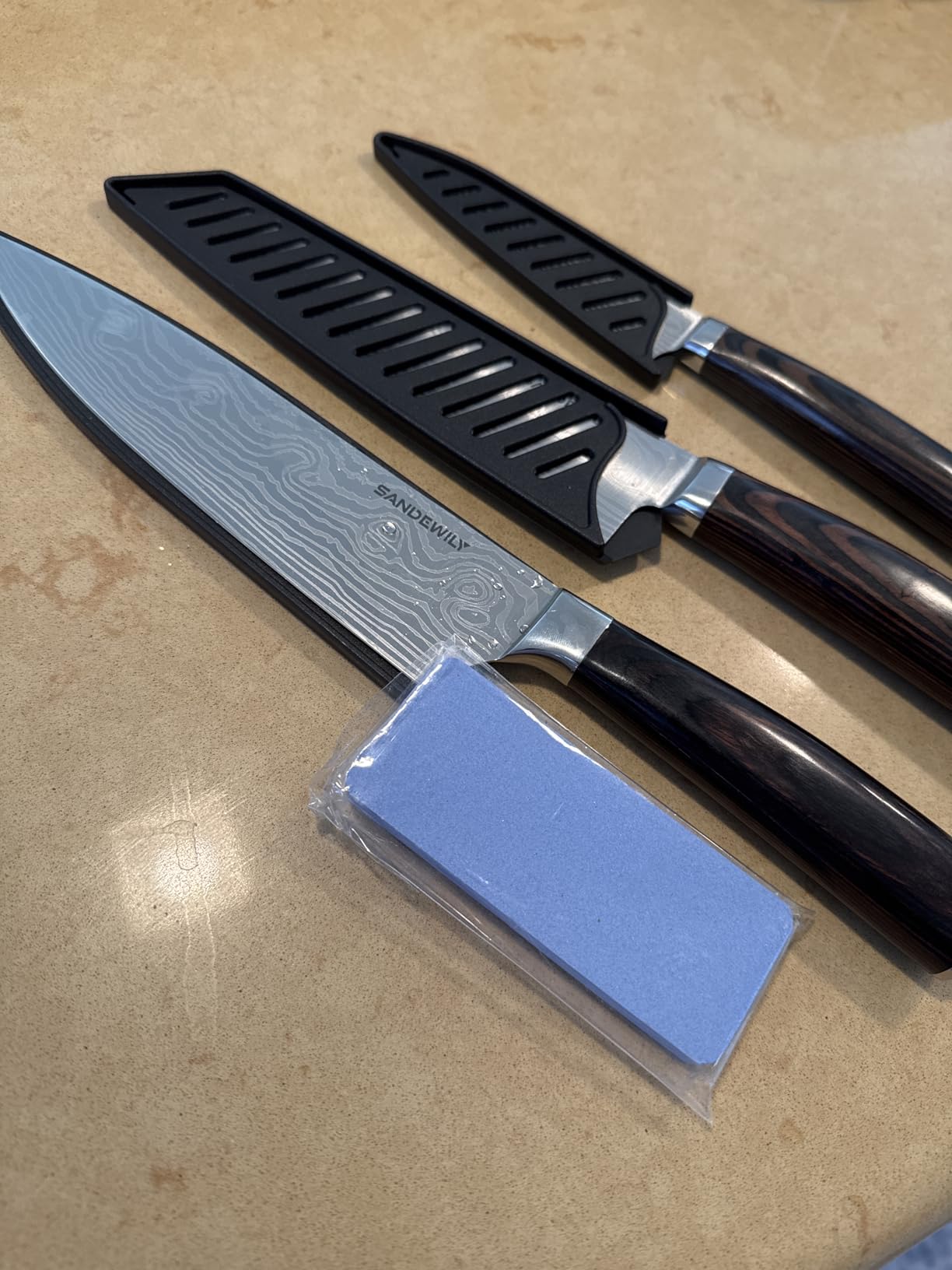 Japanese Knife Set, 3 Piece Kitchen Knives with Sheaths customer photo 2