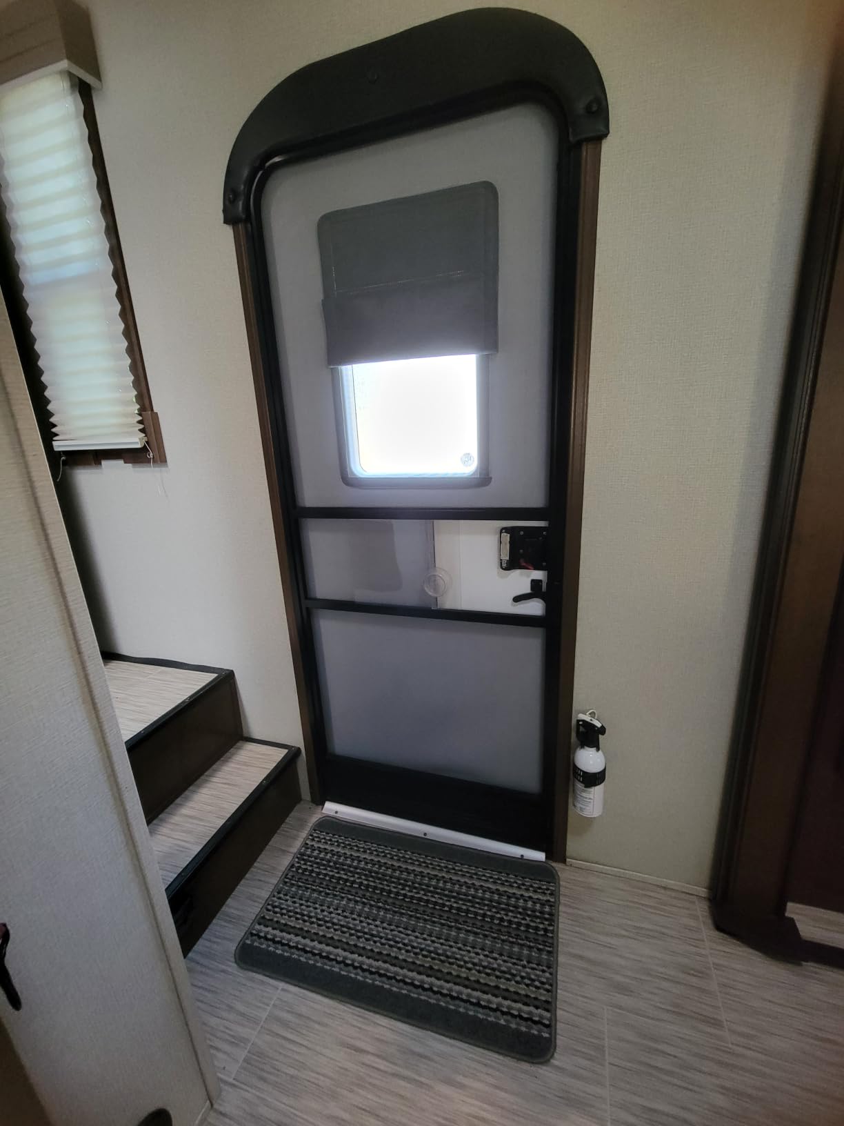RV Door Window Shade Cover, Insulated Blackout Camper Inside Accessory | Sun Blackout & Privacy, 16 x 25 in, 3-Layer Insulation, Easy Velcro Install for RV Door Windows Must Have Accessories, Black customer photo 1
