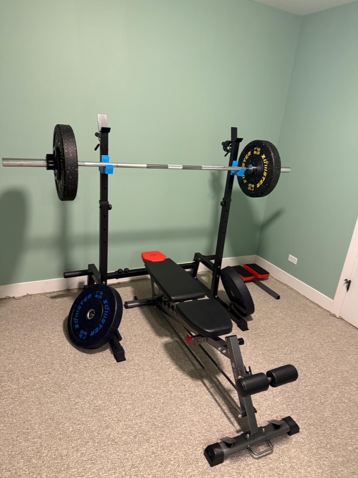 JX FITNESS Squat Rack 660lbs Adjustable Barbell Rack for Home Gym customer photo 2