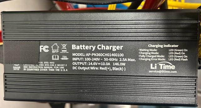 LiTime 12V 10A Lithium Battery Charger for 12.8V LiFePO4 Batteries, AC-DC | 0V Activation, 14.6V Output, Anderson Connector & LED Indicator, Deep Cycle Battery Charging for RVs, Homes & Off-Grid Use customer photo 2