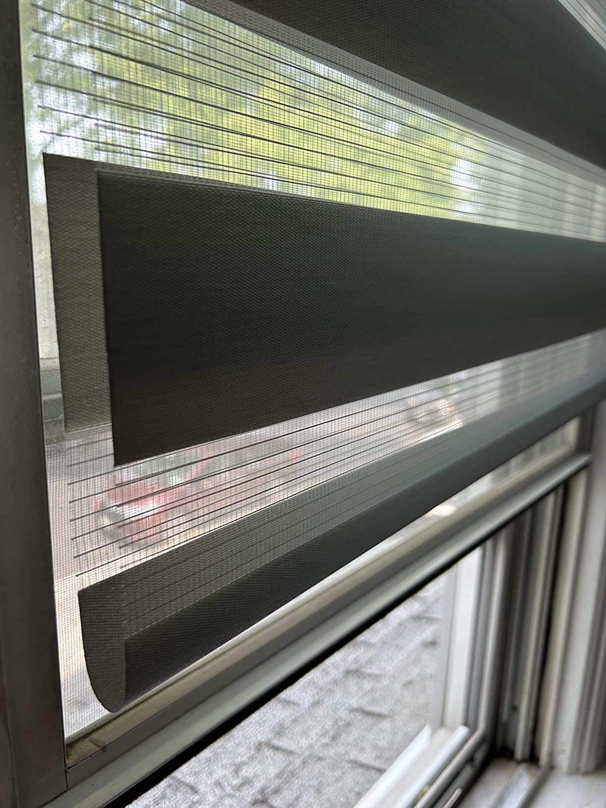 Changshade Cordless Zebra Blinds for Windows, Modern Dual Layer Zebra Blinds with Light Filtering & Privacy Control,Easy Install Zebra Blinds for Indoor Windows,(27