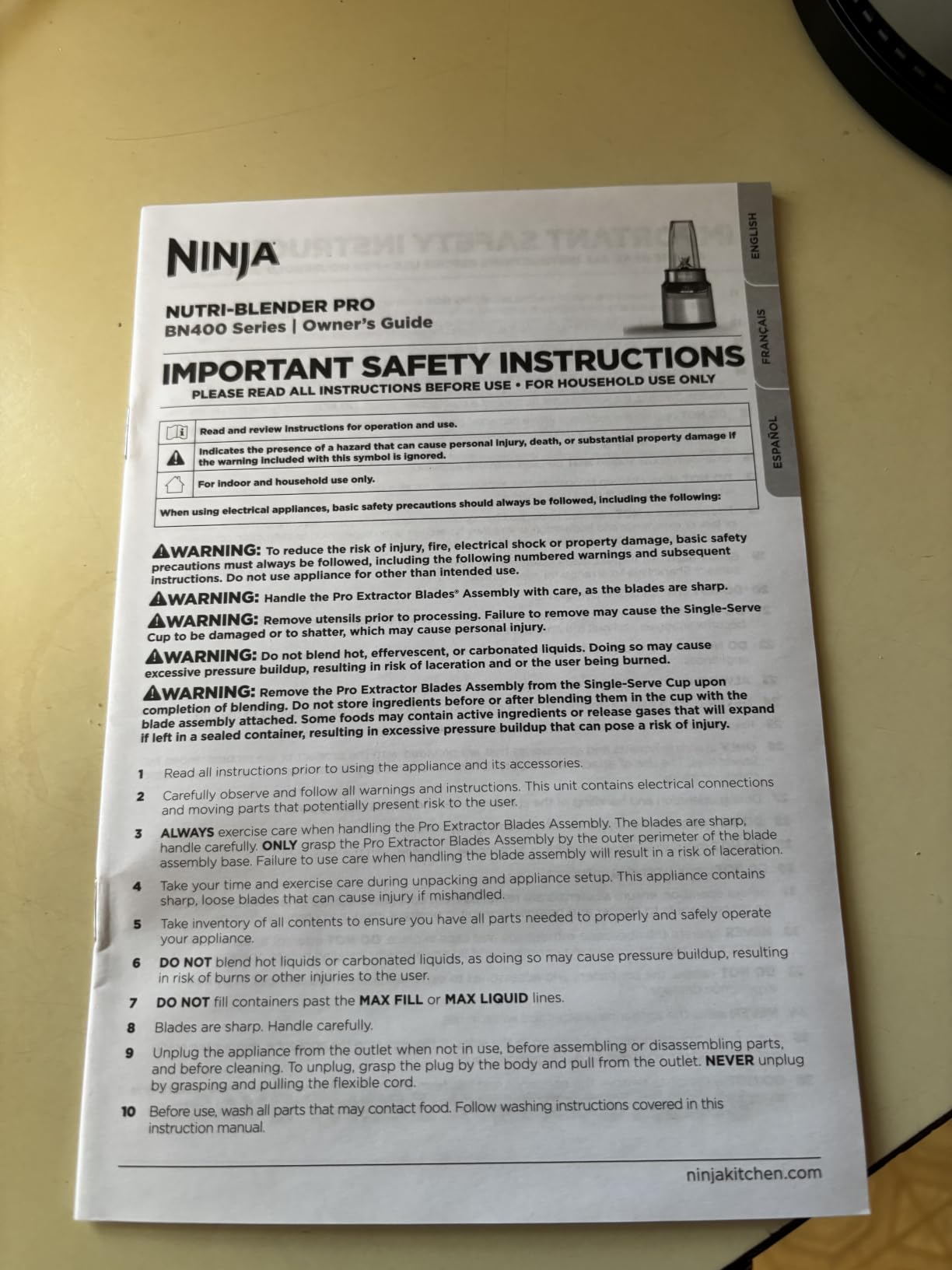 Ninja Nutri-Blender Pro with Auto iQ, 1100PW, (2) 24oz Cups, BN401 customer photo 1