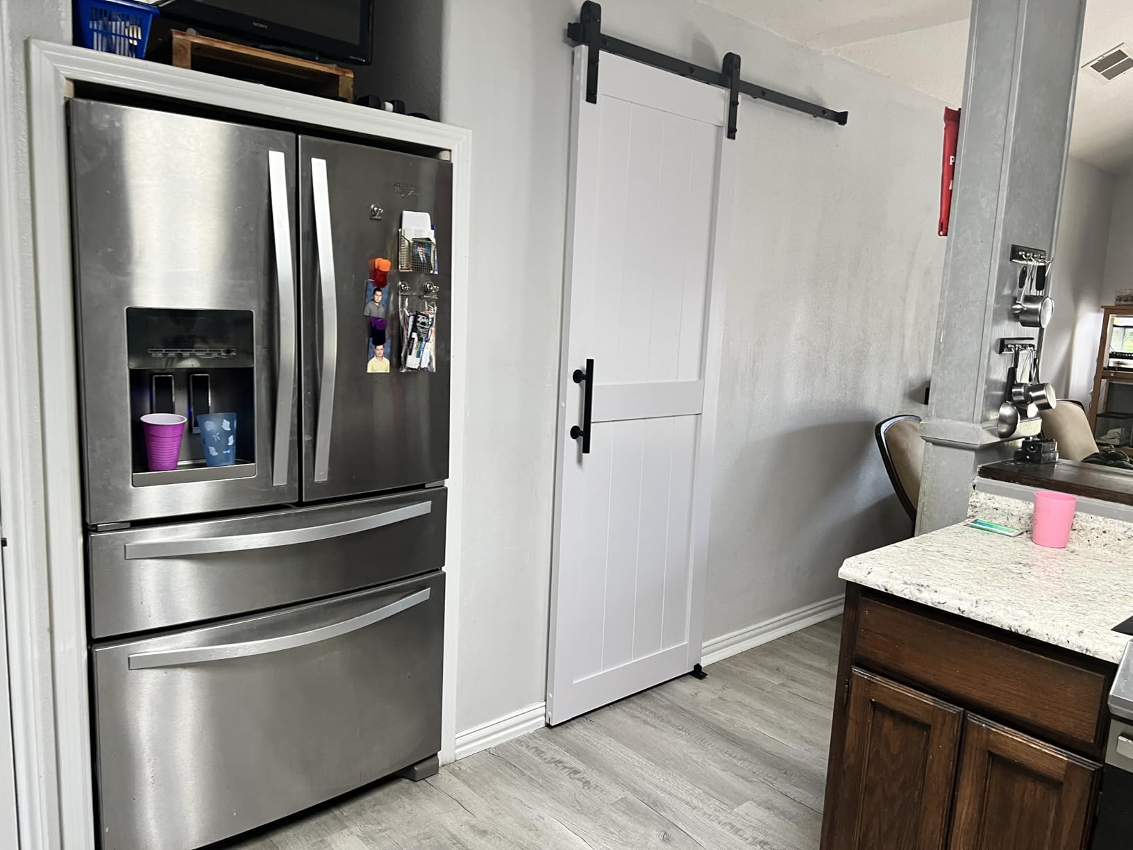 30''x84'' Sliding Barn Door with 5 Ft Barn Door Hardware Kit customer photo 2