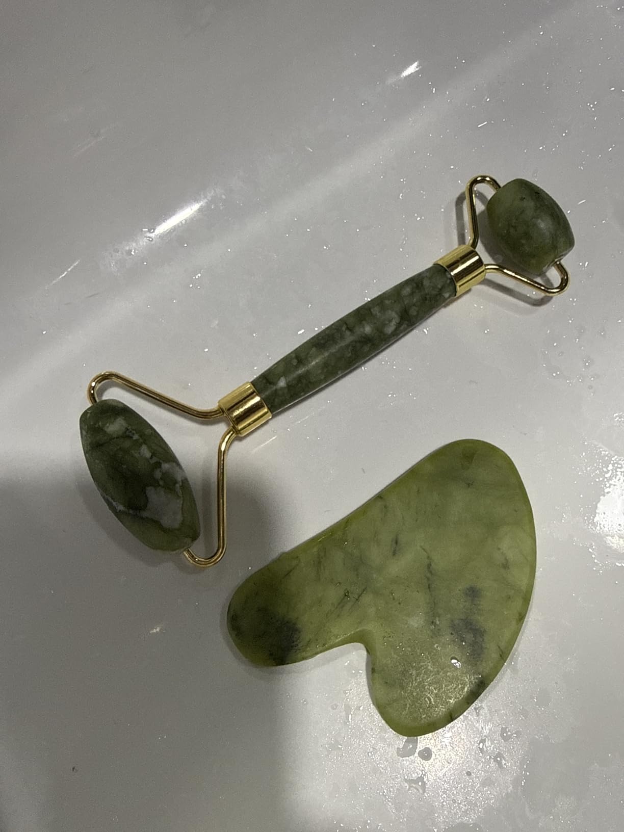 BAIMEI IcyMe Gua Sha & Jade Roller Set for Facial Sculpting and Relaxation customer photo 2
