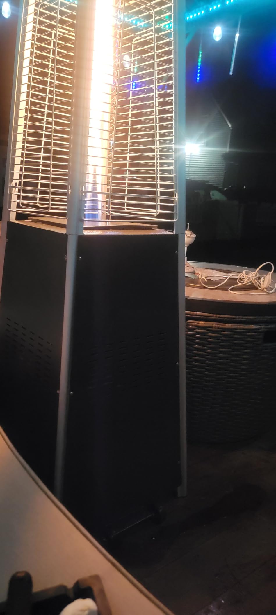 Pamapic Patio Heater, 48,000 BTU Pyramid Flame Outdoor Heater with Cover, Quartz Glass Tube, 87