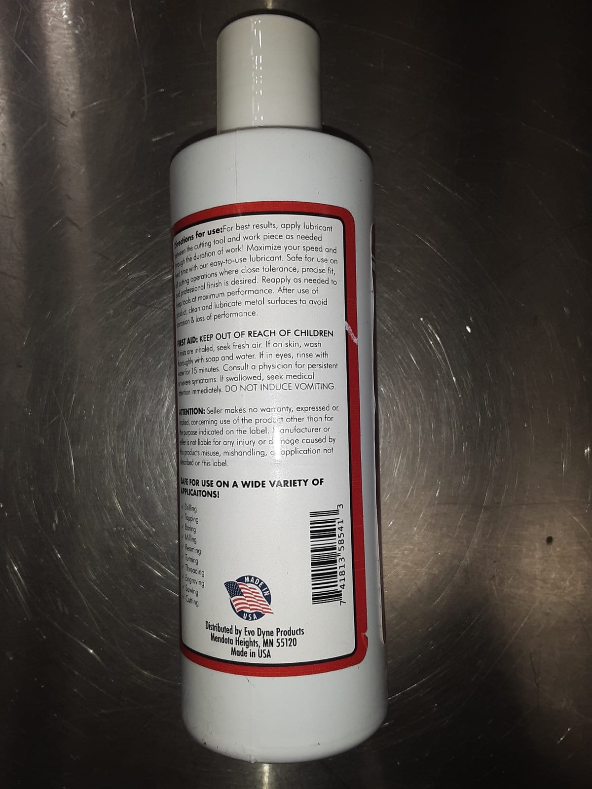 Evo Dyne Cutting Oil 8 oz Metal Cutting Fluid for Drilling & Tapping customer photo 1