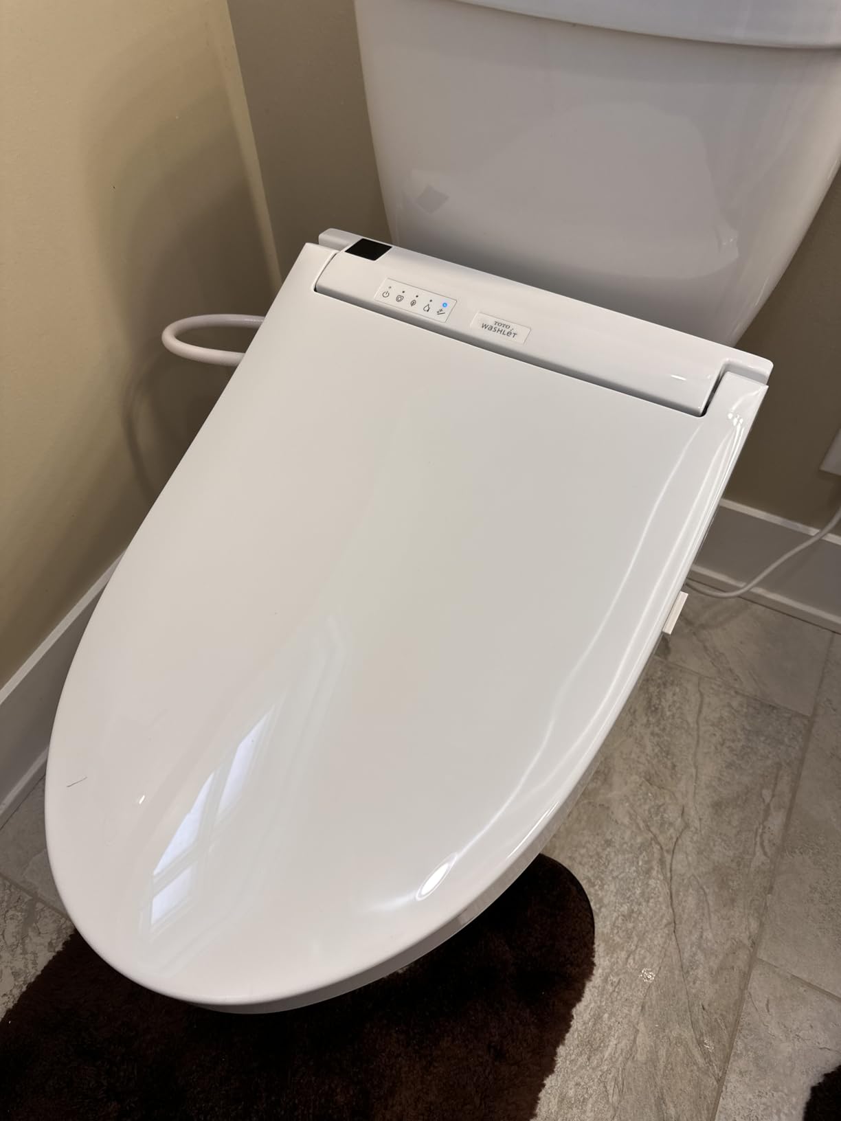 TOTO® WASHLET® C5 Electronic Bidet Toilet Seat with PREMIST and EWATER+ Wand Cleaning, Elongated, Cotton White - SW3084#01 customer photo 2