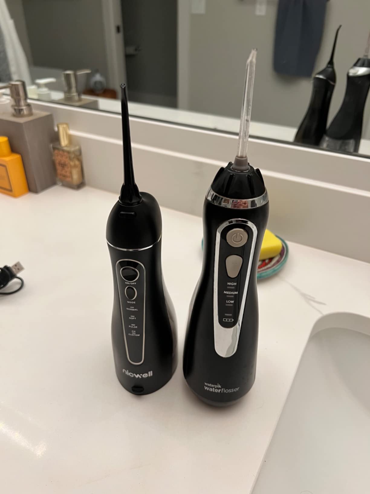 Nicwell Water Dental Flosser for Teeth - 4 Modes & 11 Pressure Settings Cordless Portable Oral Irrigator, IPX7 Waterproof Rechargeable with 5 Tips for Braces Cleaning, Travel, Deep Teeth Cleaning customer photo 1