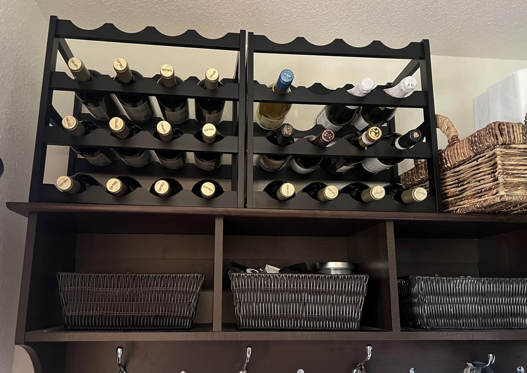 Bamboo Wine Rack, Sturdy and Durable Countertop Wine Storage Cabinet Shelf for Pantry - 4 Tiers 16 Bottle Wine Rack customer photo 1