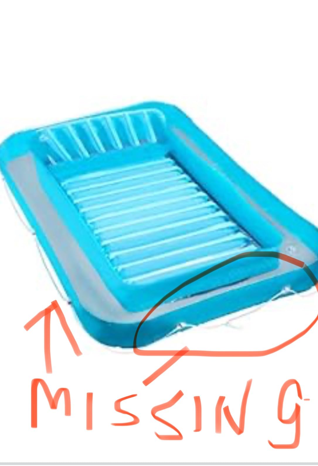 Blue Inflatable Tanning Lounger Float - Personal Pool Lounge with Pillow - 13 Years+ customer photo 2