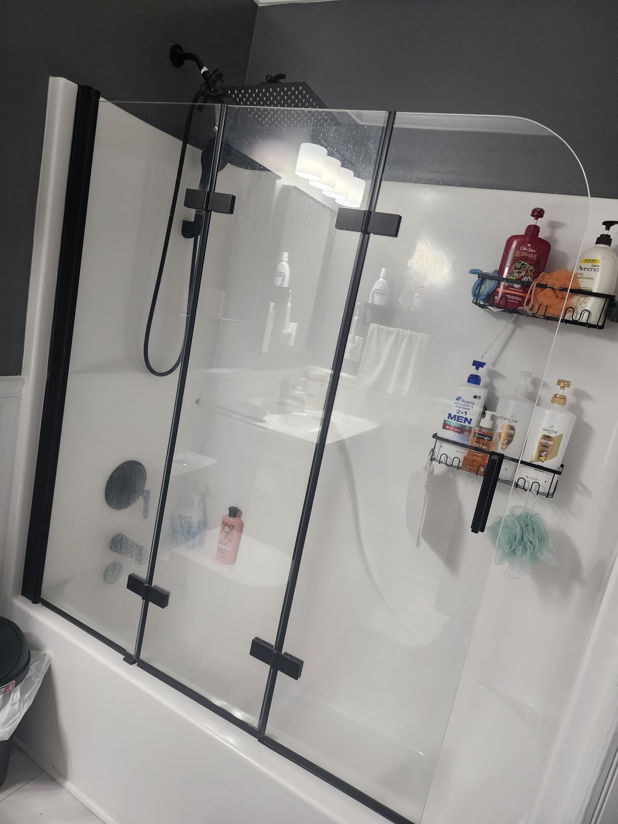 Shower Head, 8'' High Pressure Rainfall/Handheld Shower Combo, Matte Black customer photo 2