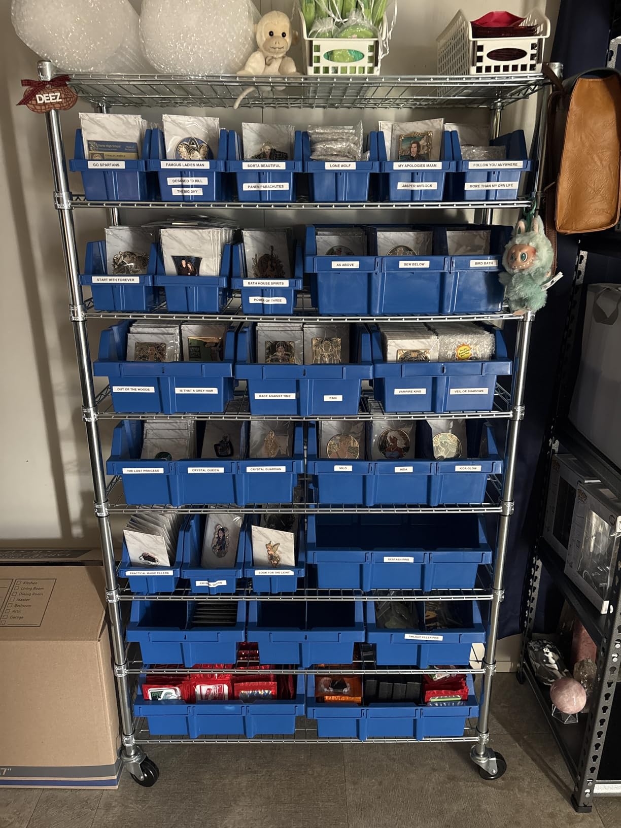 7-Tier NSF 21-Bin Steel Wire Shelving Rack, 48