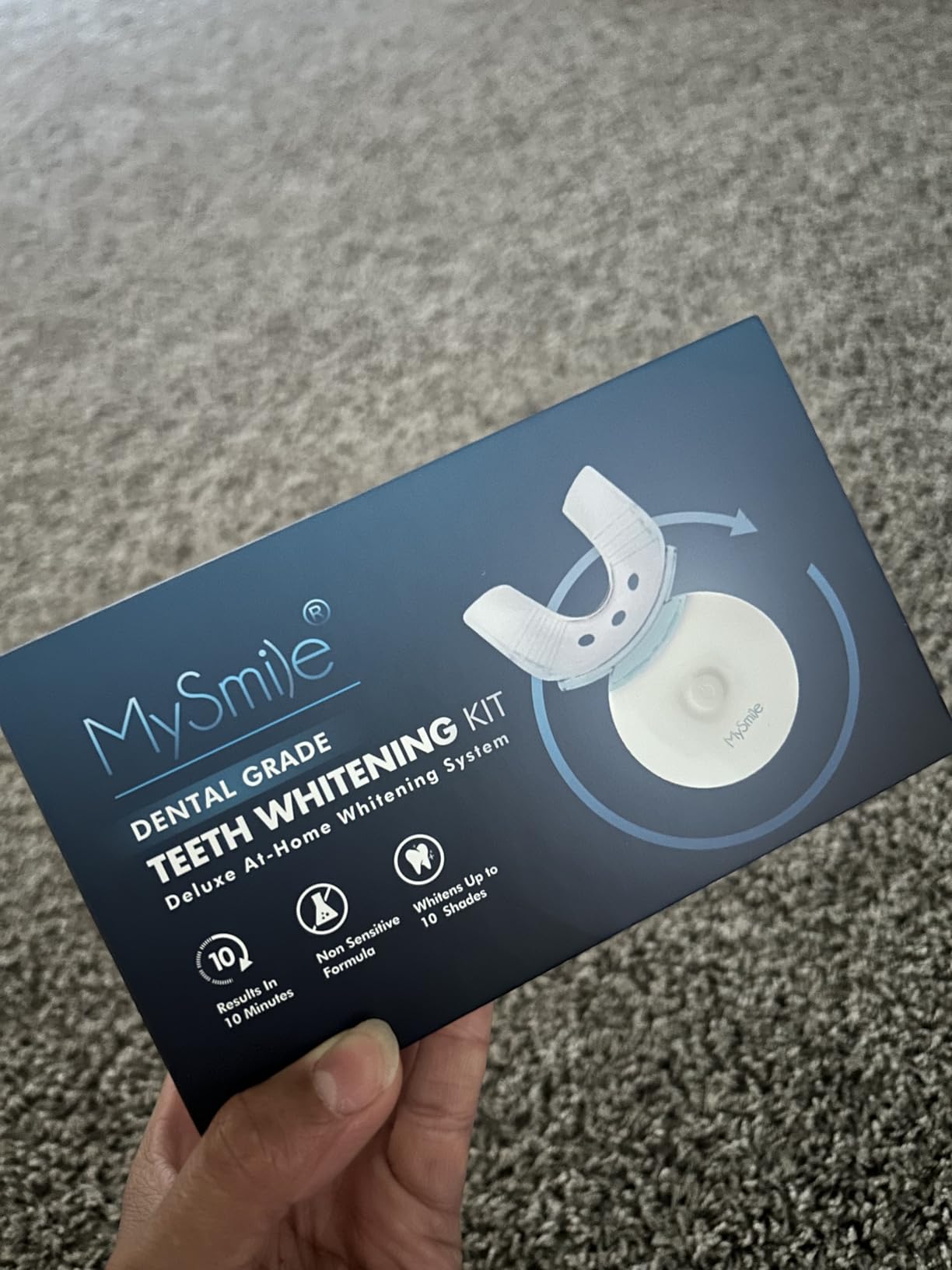 MySmile Teeth Whitening Kit with LED Light, 10 Min Non-Sensitive Fast Teeth Whitener with 3 Carbamide Peroxide Whitening Gel, Helps to Remove Stains from Coffee, Smoking, Wines, Soda, Food customer photo 2