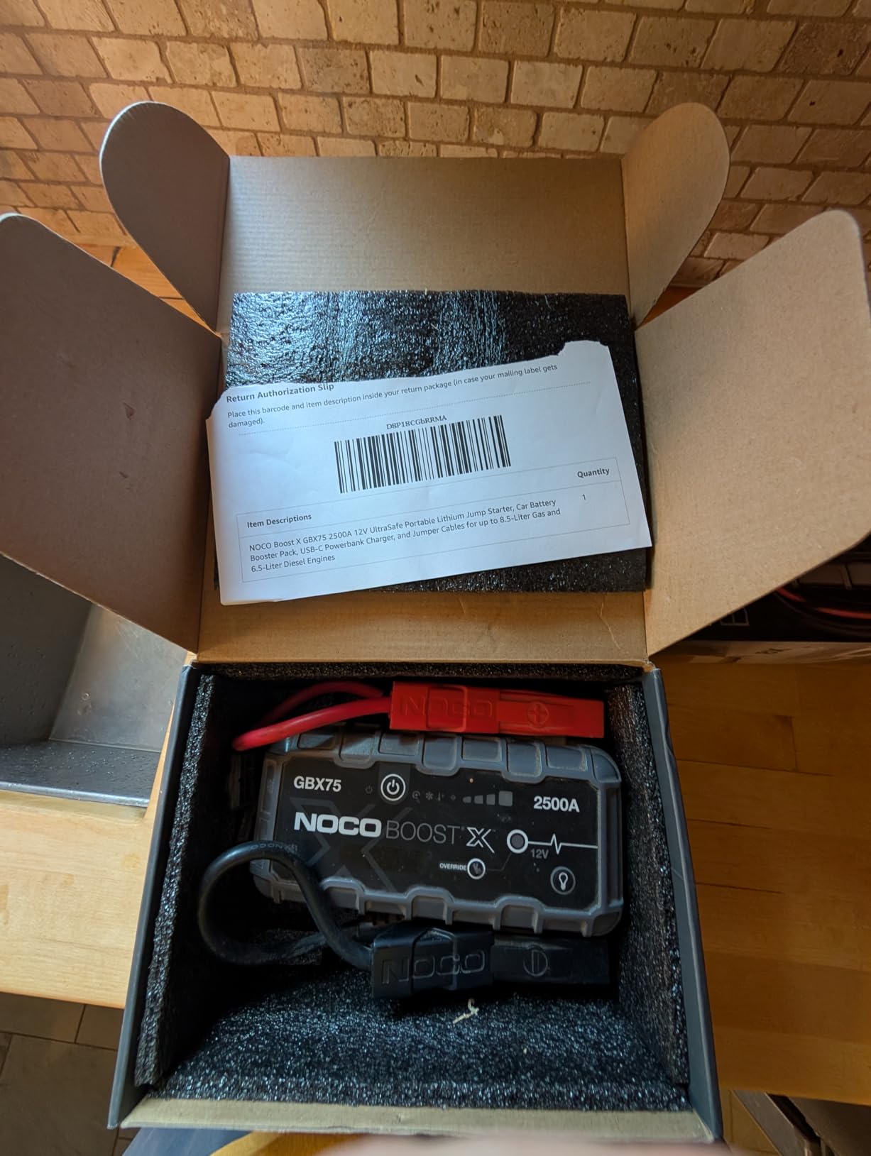 NOCO Boost GBX75 2500A UltraSafe Jump Starter, 12V Lithium Battery Booster | Spark-Proof & Reverse Polarity Protection, For Car, Truck, Motorcycle, SUV, Boat, ATV, RV, up to 8.5L Gas & 6.5L Diesel customer photo 2