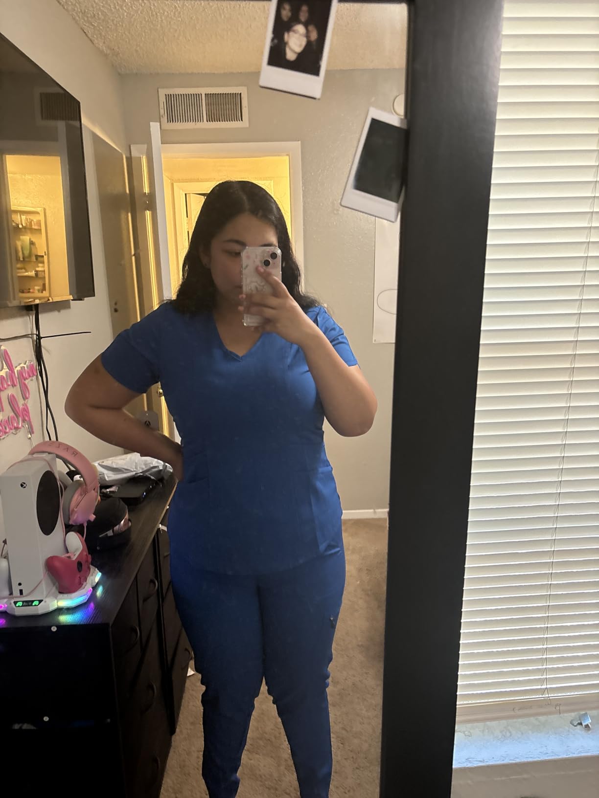 Adar Pro Modern Athletic Scrub Set for Women - Modern V-Neck Scrub Top & Yoga Jogger Scrub Pants customer photo 2