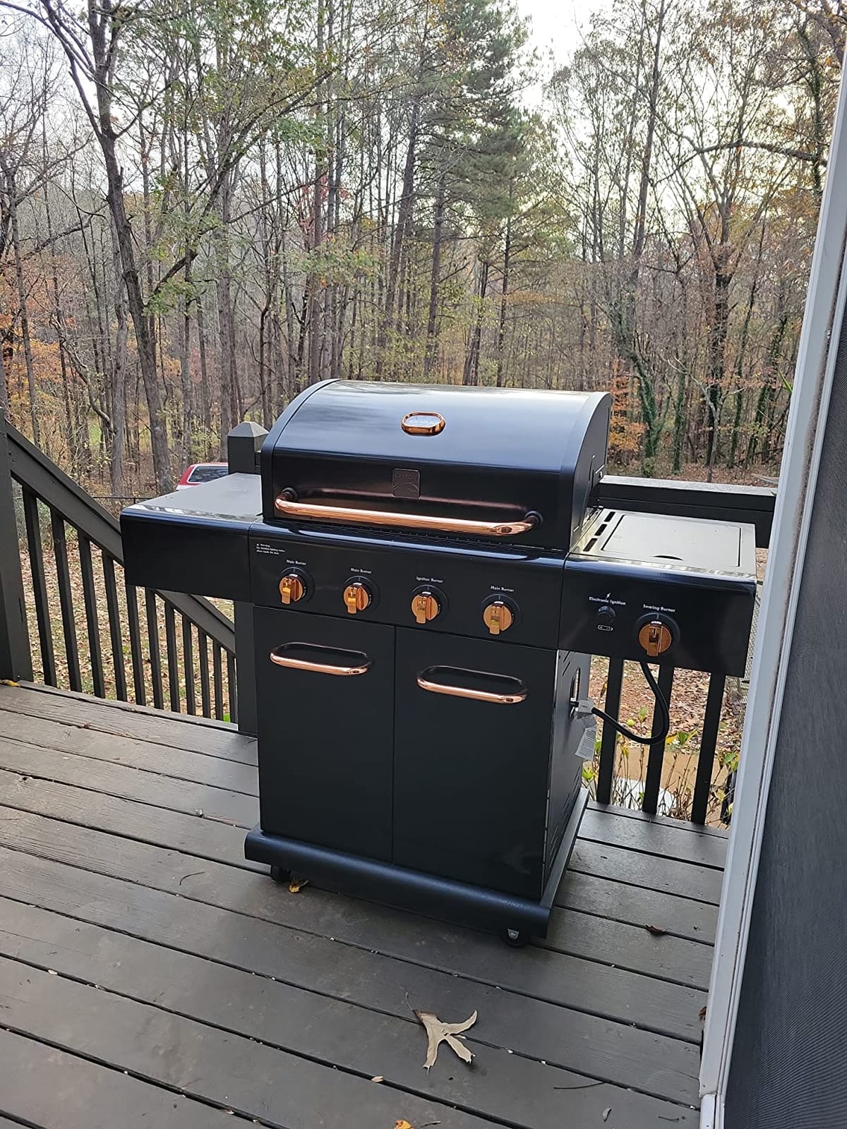 Kenmore 4-Burner BBQ Gas Grill with Searing Side Burner, Propane Grill, 52,000 BTUs, Warming Rack, Electronic Ignition & Cast Iron Cooking Grates, Black/Stainless Steel customer photo 2