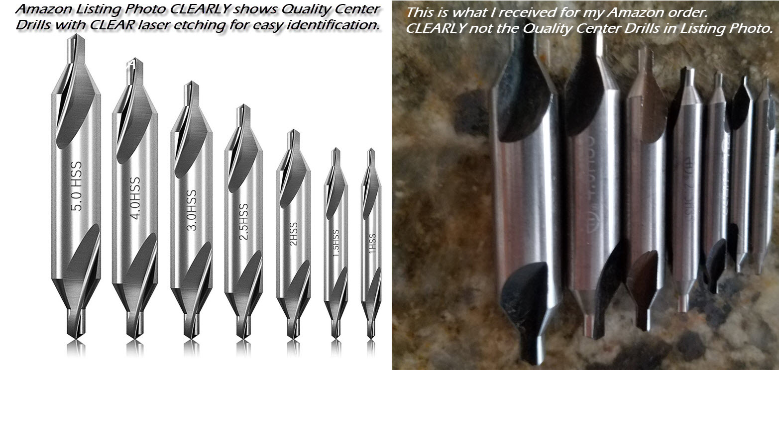 7 Pieces Center Drill Bits Set, M2 High Speed Steel 60-Degree Angle Center Drill Bits Kit Countersink Tools for Lathe Metalworking Size 1.0 1.5 2.0 2.5 3.0 4.0 5.0 customer photo 1
