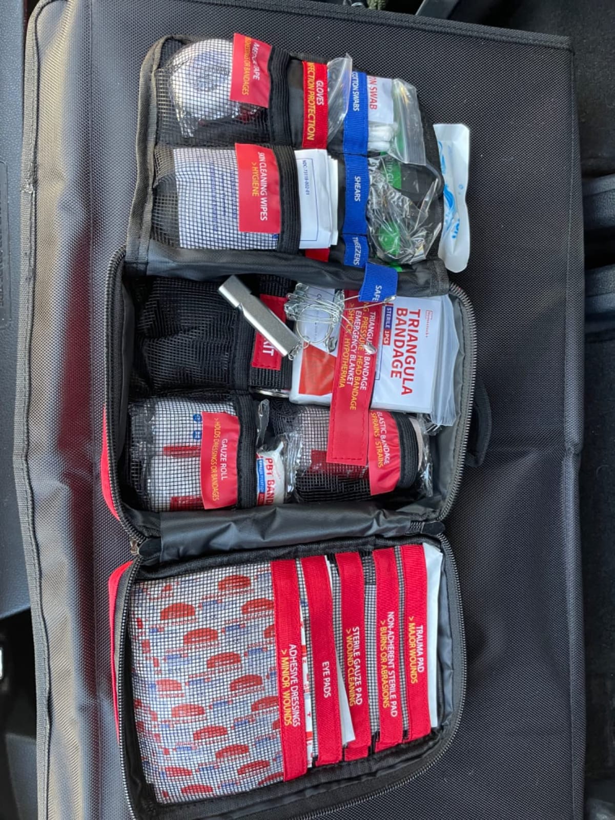 First Aid Kit, Professional Trauma First Aid Kit with Labelled Compartments Molle System for Car, Hiking, Backpacking, Camping, Traveling, and Cycling customer photo 1