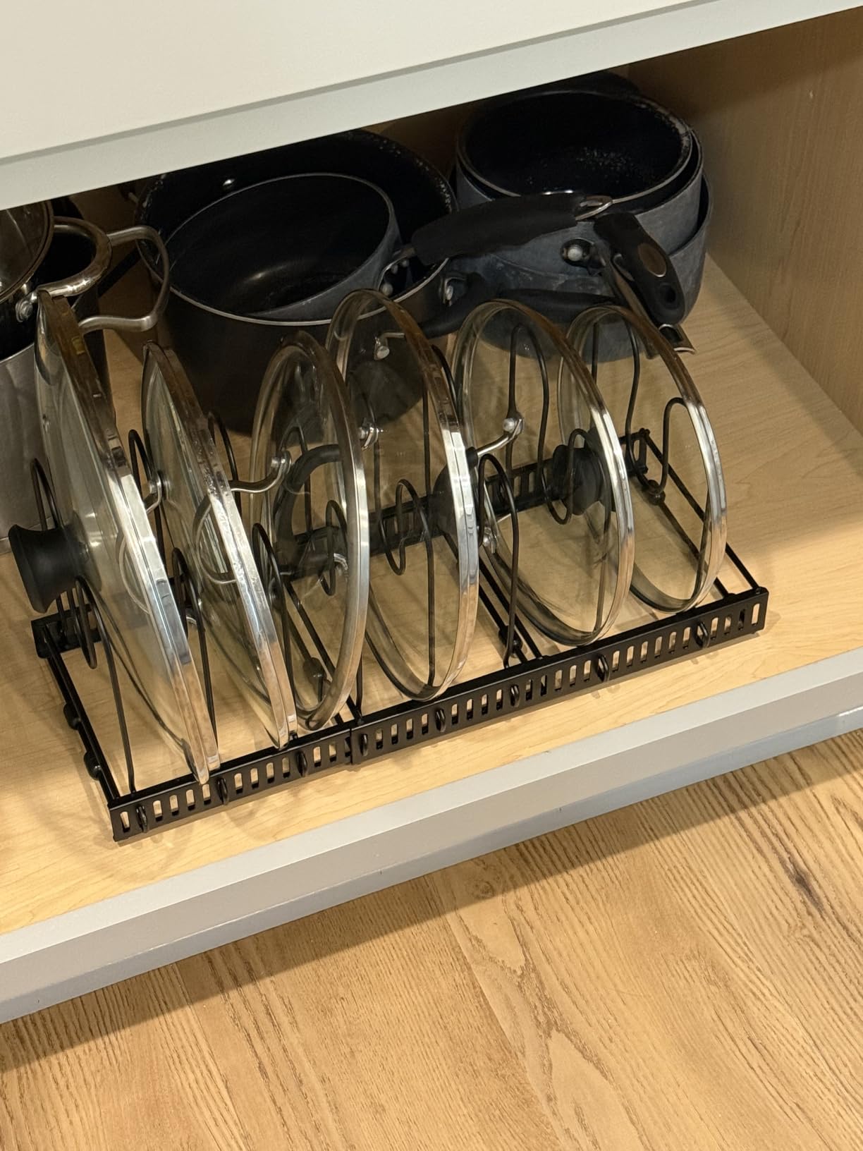 Housolution Pot and Pan Lid Organizer Holder Storage Rack, Black customer photo 1