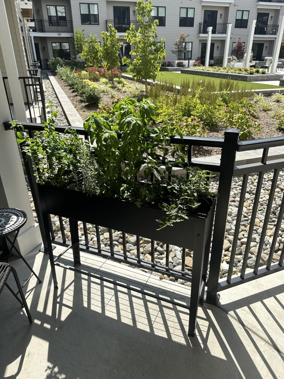 Piksedo Raised Garden Bed, Elevated Planter Metal Plant Box with Legs Standing Garden Stand Drainage Holes Frosted Black customer photo 2