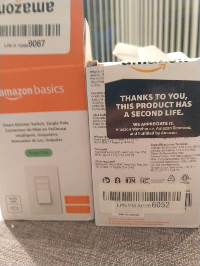 Amazon Basics Smart Dimmer Switch, Single Pole, Works with Alexa Only, Voice Control, 2.4 GHz Wi-Fi, No Hub Required, Neutral Wire Required, White customer photo 2
