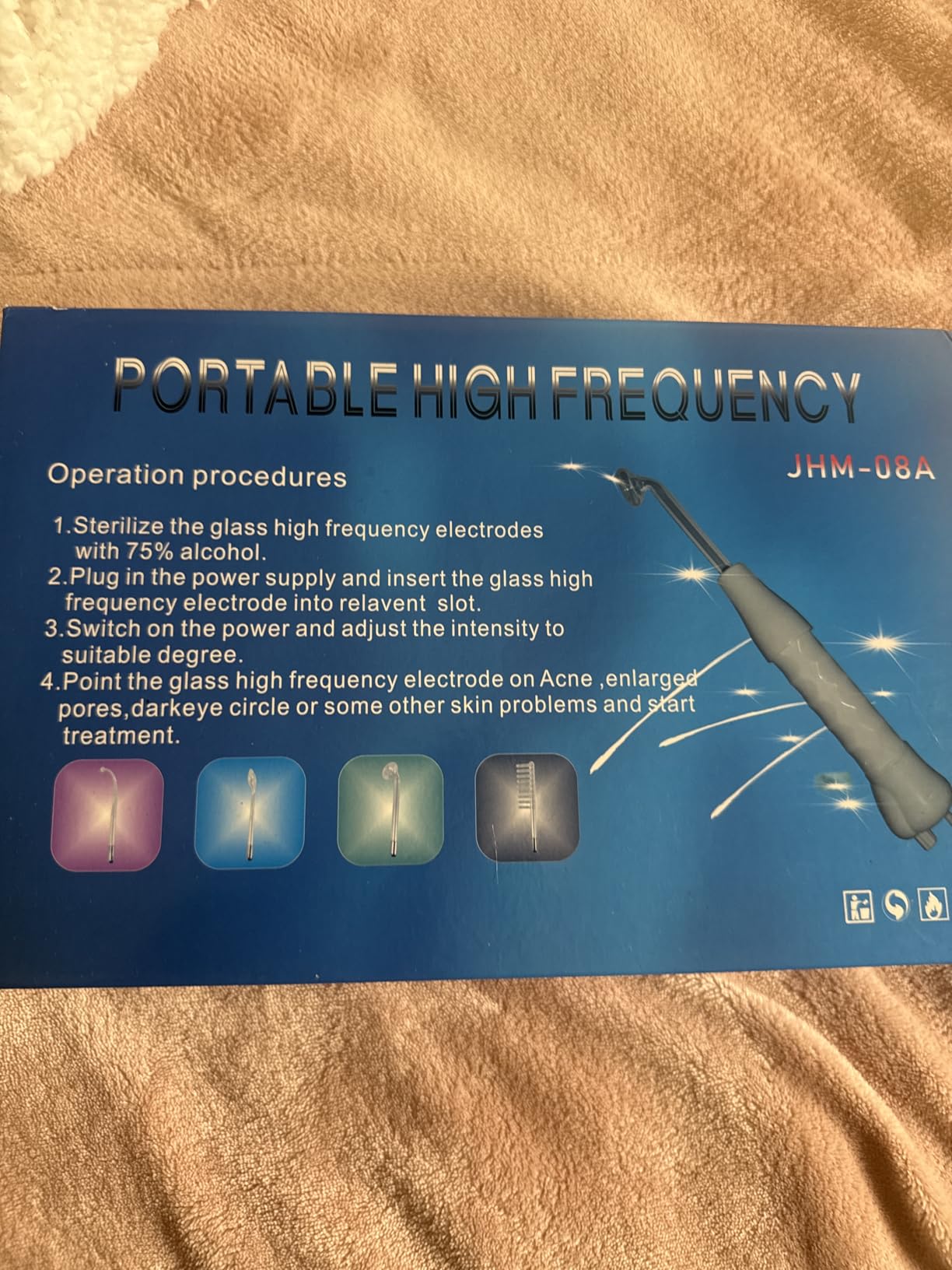 Quiet&Far High Frequency Facial Machine Skin Care Tool for Wrinkles Reducing Skin Tightening High Frequency Facial Wand with 4 Tubes customer photo 2