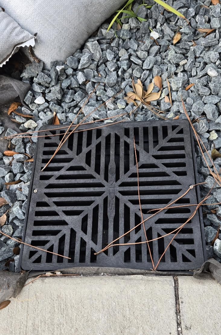 NDS 1200BKITRTL1PK Square Catch Basin Drain Kit with 2-Opening Catch Basin Drain, 2 Adapters, 1 Outlet Plug, and 1 Plastic Drain Grate, 12-Inch, for Lawns, Landscaped Areas, Black customer photo 1