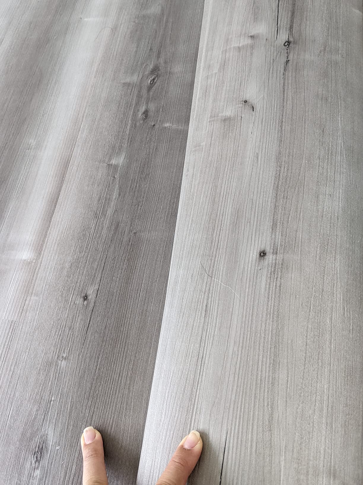 Peel and Stick Floor Tile, 10-Pack 15 Sq.Ft, Natural Grey Wood Grain Look customer photo 2