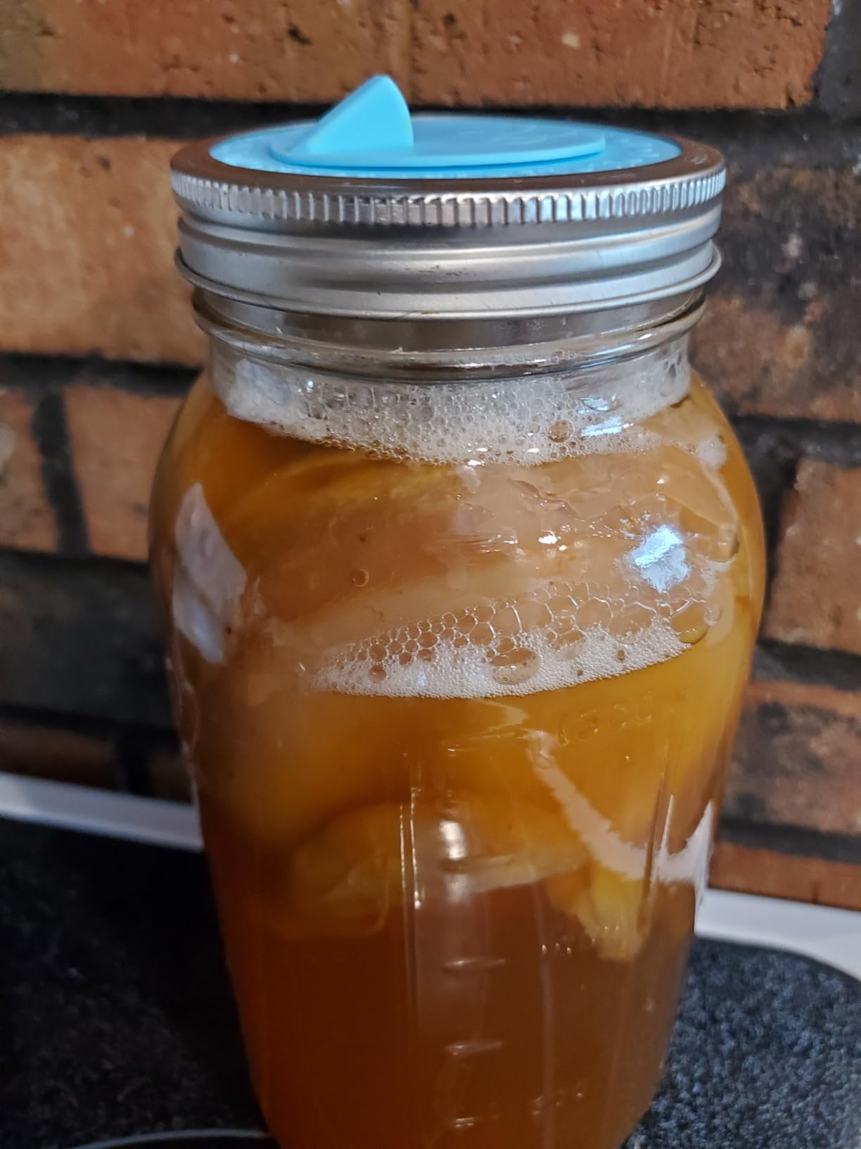 7pack Maintenance airlock waterless fermentation lids for wide mouth mason jars. Make Sauerkraut, Kimchi, Pickles, any fermented vegetable probiotic foods. BPA, mold free, dishwasher safe. customer photo 2