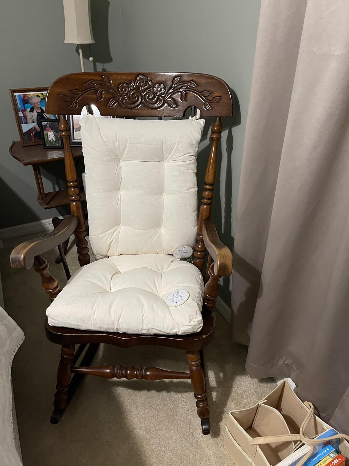 Rocking Chair Cushion Premium Pads Non Skid Slip Backed Set of Upper and Lower with Ties customer photo 1