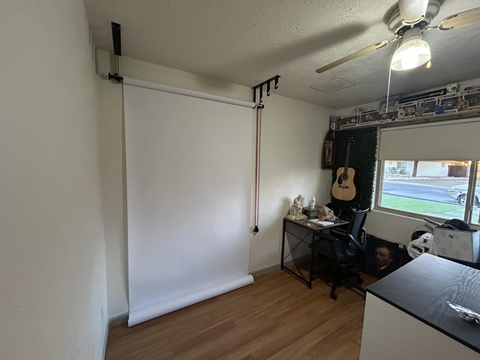 Photography Backdrop Wall Mount Roller System 4 Support Rollers | Manual Photo Background Ceiling Holder, Including 2 Four-fold Hooks, 8 Expand Bars, 4 Chains, for Home Studio Live Shooting customer photo 1
