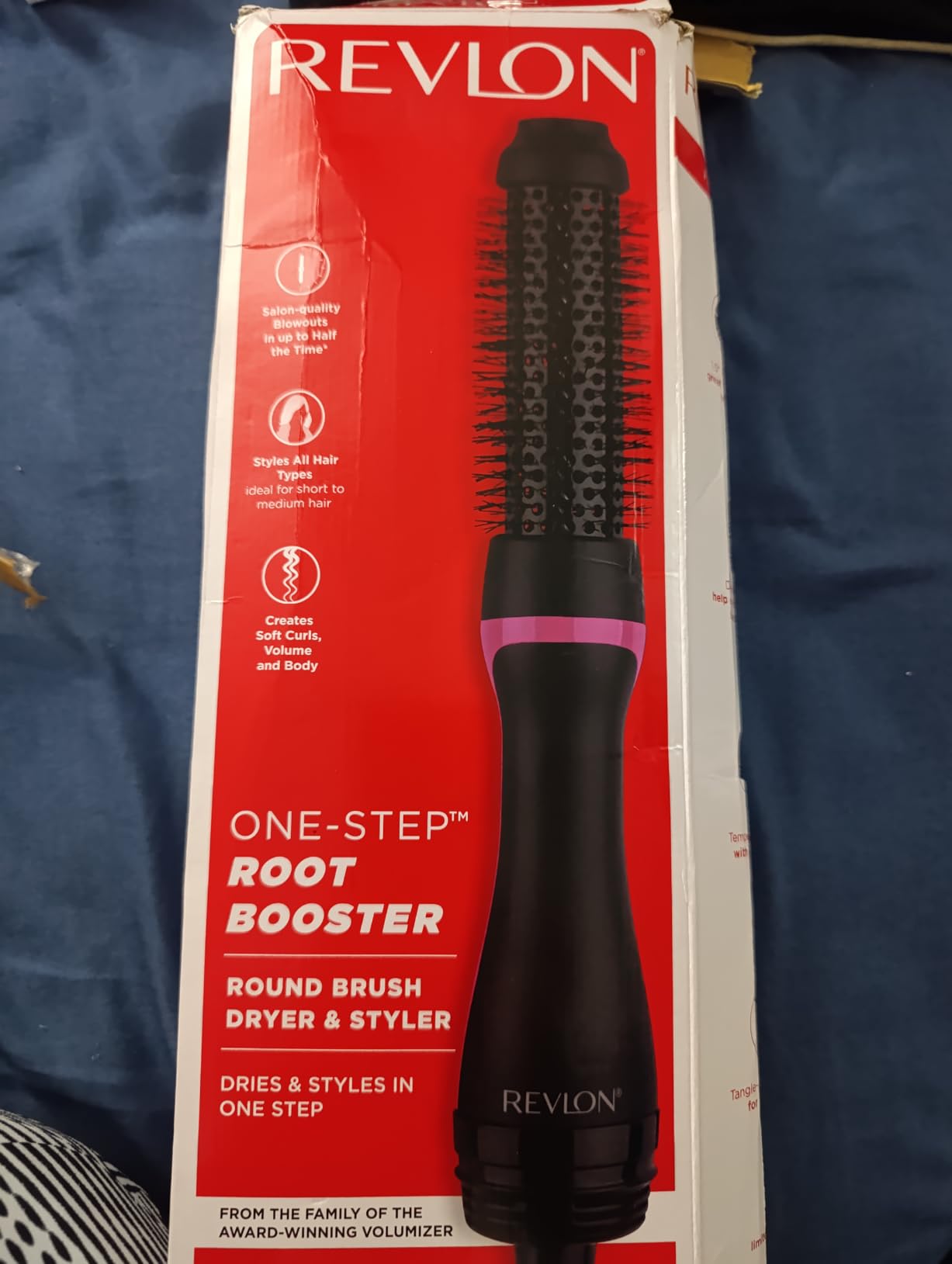 REVLON One-Step Root Booster Round Brush Hair Dryer and Styler, 1.5