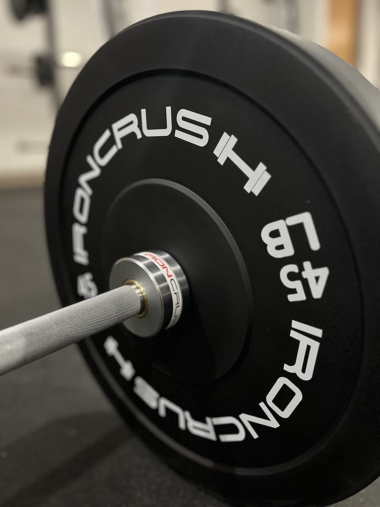 Iron Crush Olympic Barbell - Multifunction 7-Foot Weight Bar for Weightlifting, Powerlifting, CrossFit Training - No. 45 Steel, Chrome Finish - 750 lbs Max Load Capacity - Home Gym Fitness Equipment customer photo 1