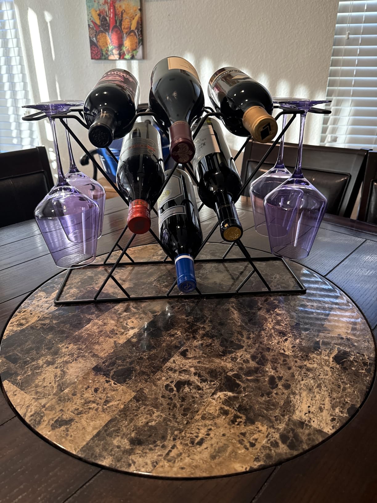 Gusto Nostro Countertop Wine Rack - 14 Bottle Freestanding Modern Black Metal Small - 3 Tier Tabletop Wine Holder Stand for Cabinet, Pantry - Wine Racks Countertop - No Assembly Required customer photo 2