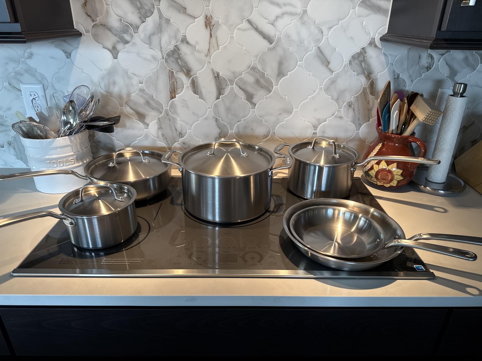 Made In Cookware - 10 Piece Stainless Steel Pot and Pan Set - 5 Ply Clad - Includes Stainless Steel Frying Pans, Saucepans, Saucier and Stock Pot W/Lid - Professional Cookware - Crafted in Italy customer photo 2