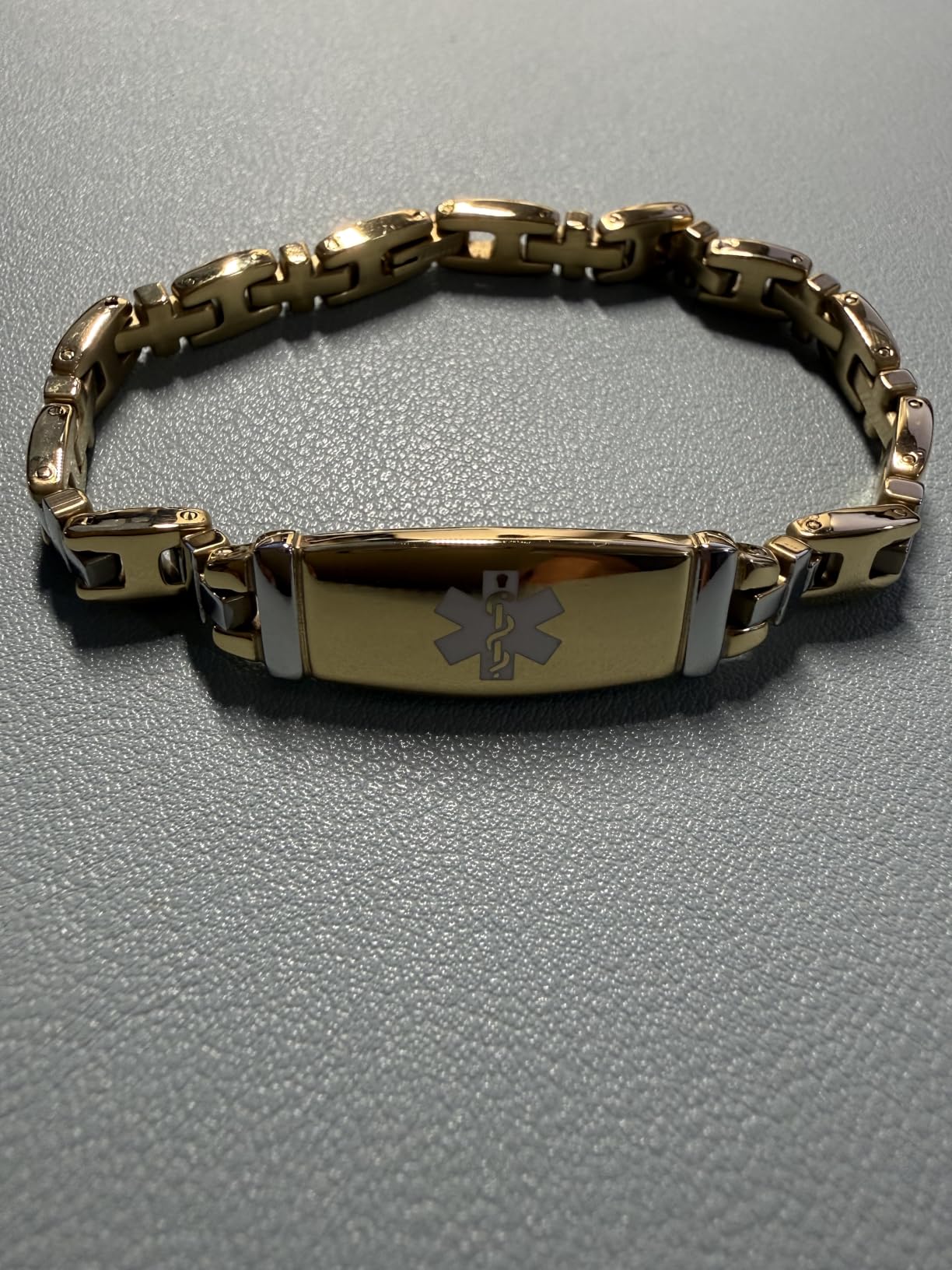 LinnaLove Lady Medical Alert id Bracelets-Stainless Steel Medical Bracelets for Women-7 1/2 in customer photo 2