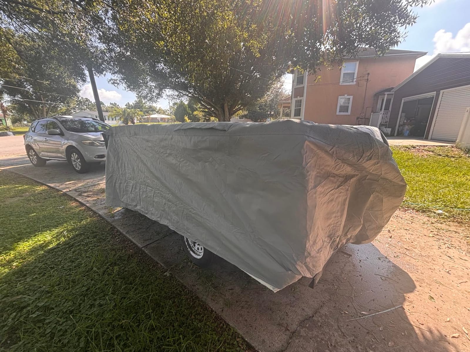 Umbrauto Pop Up Folding Camper Cover Fits 10'-12', Upgraded 9 Layers Top Tent Trailer Cover Waterproof Extra Thick Polypropylene Breathable Ripstop Pop Up Folding Trailer Cover customer photo 1